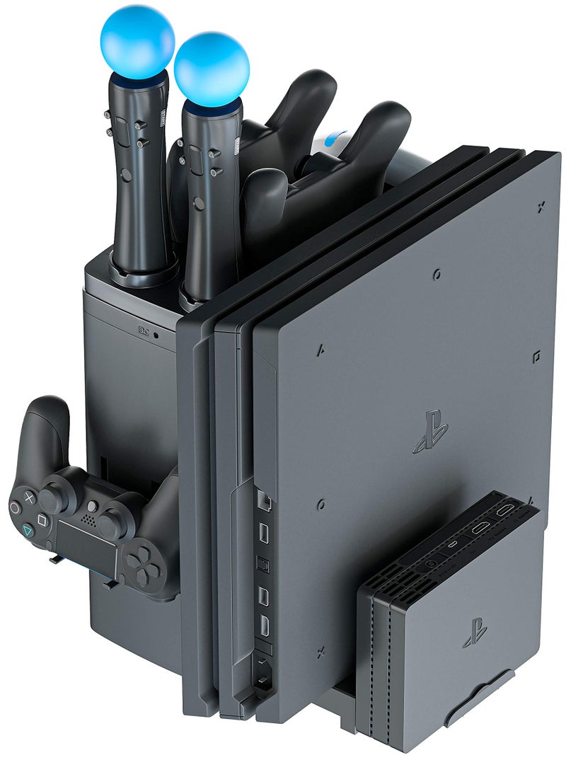 Skywin Charging Station Compatible with PS4 VR Headset - PSVR Charging Stand with Game Disc Rack, Headset and Console Stand, Cooling Fan, Controller Charger and USB Hub - Multipurpose VR Stand - Image 5